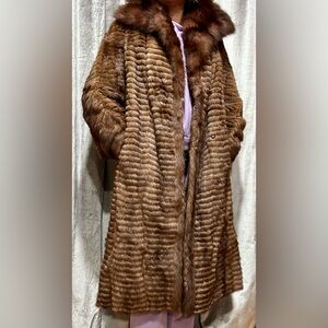 Luxurious Brown Faux Fur Coat